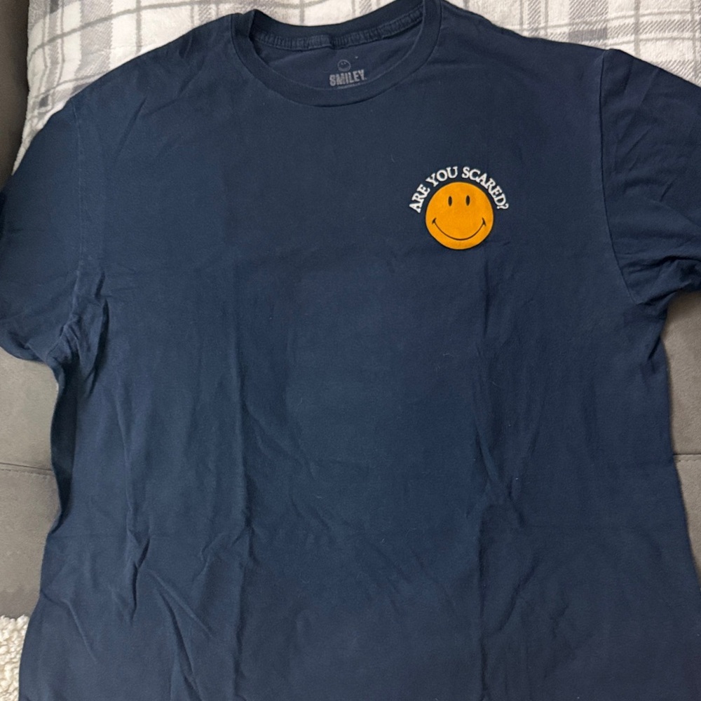 Smiley Navy Blue Short Sleeve Tee